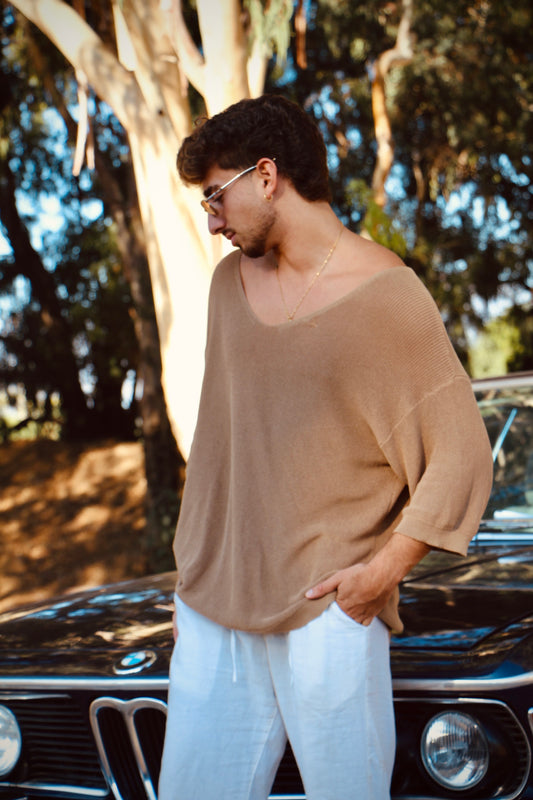 סריג בז' || צאוורון פתוח סטייל מיקונוס