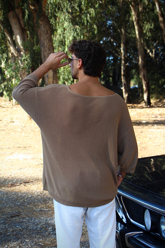 סריג בז' || צאוורון פתוח סטייל מיקונוס