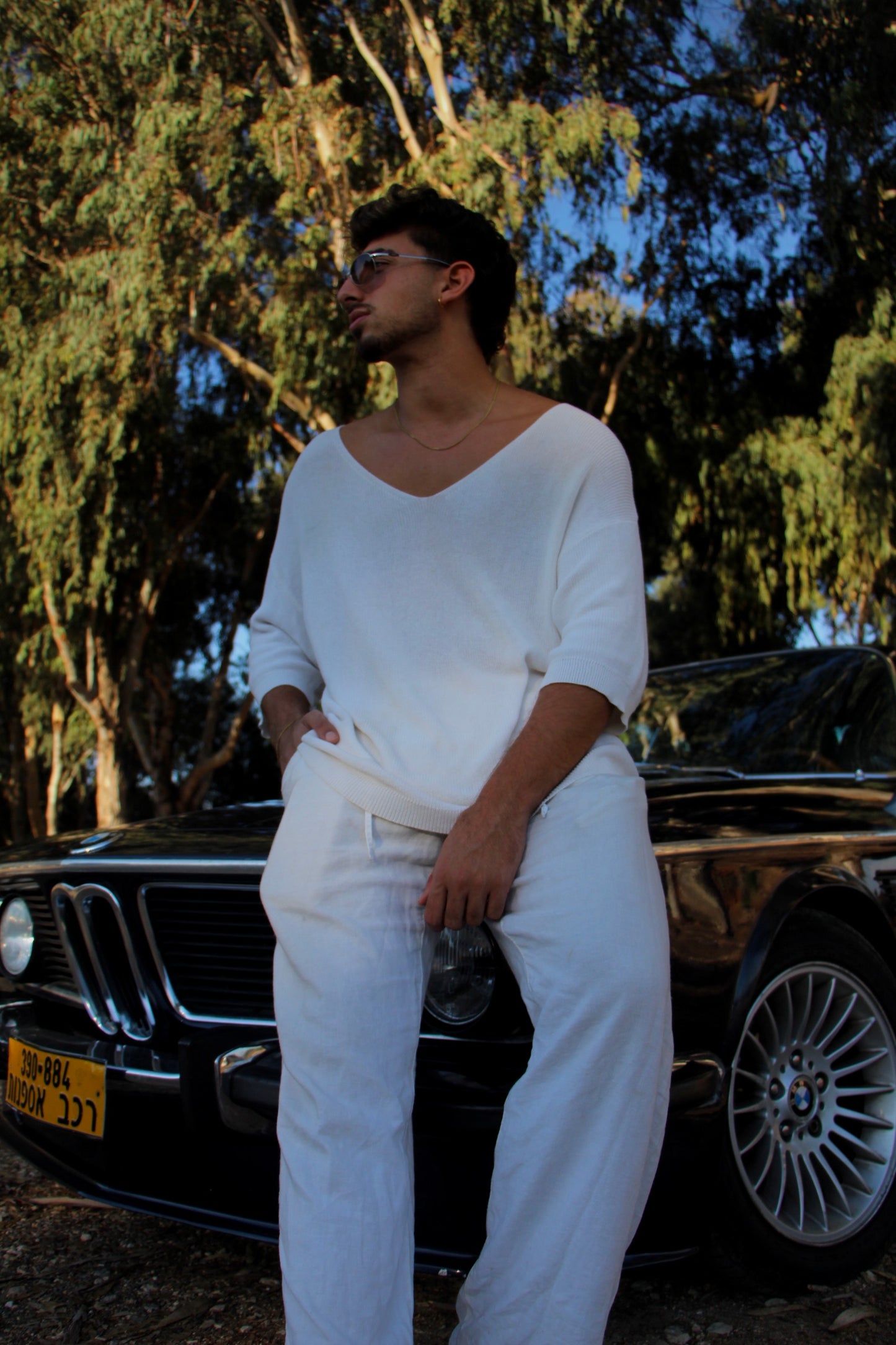 סריג לבן  || צאוורון פתוח סטייל מיקונוס